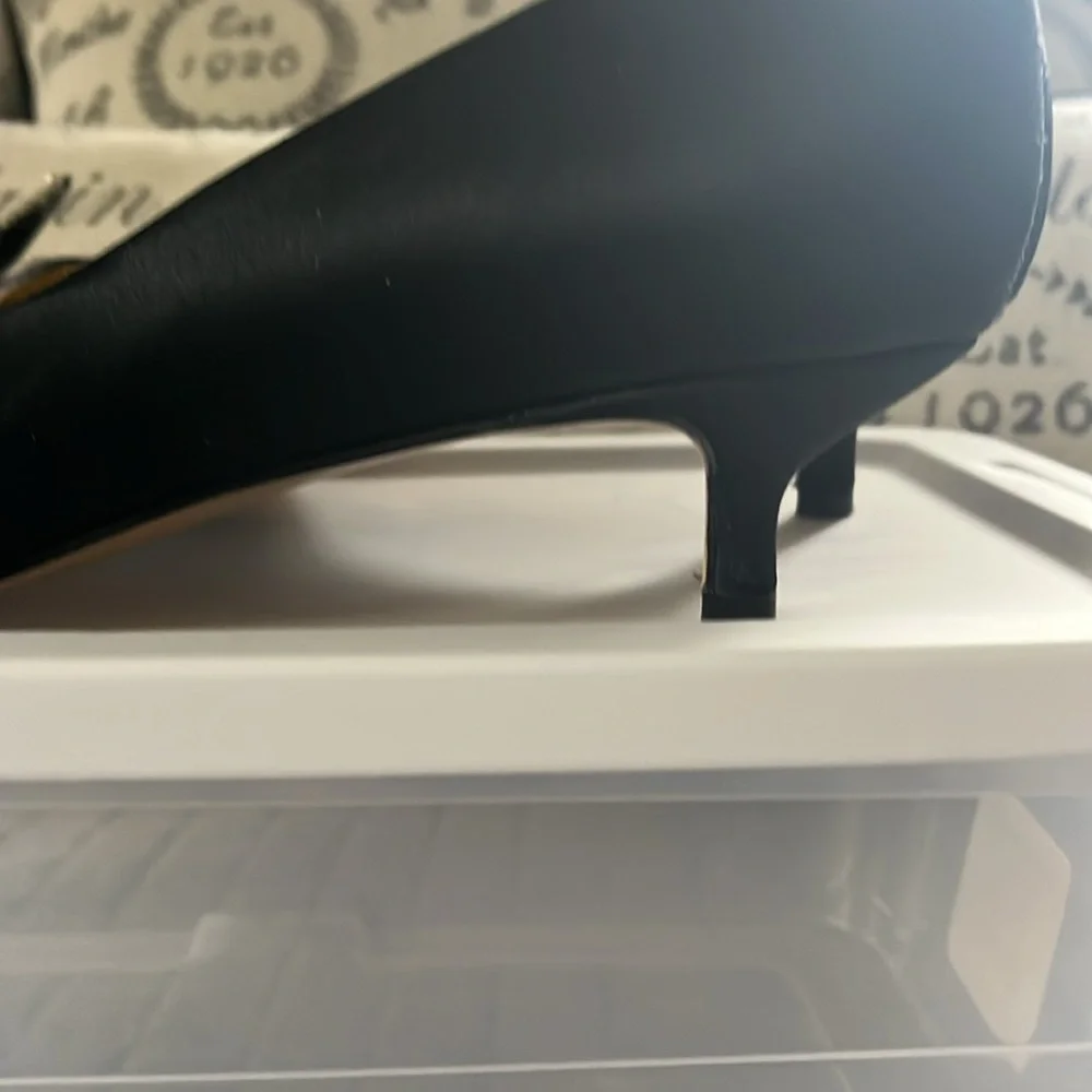 Nine West Black and Silver Heels with Rhinestone Embellishments - Picture 7 of 8